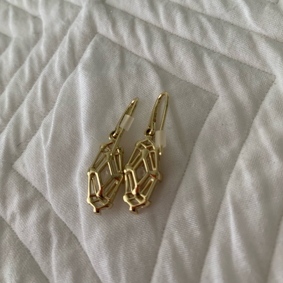 Lindy Rae Gold Drop Earrings in White CZ - Picture 4 of 5